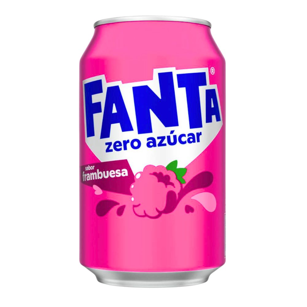 Confezione da 330ml, bevanda analcolica al gusto di lampone Fanta.