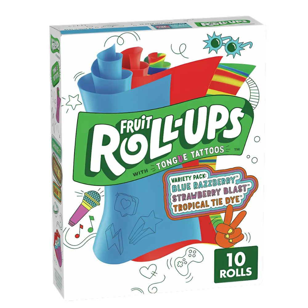 Confezione da 141g, caramelle al gusto di frutta Fruit Roll-Ups.