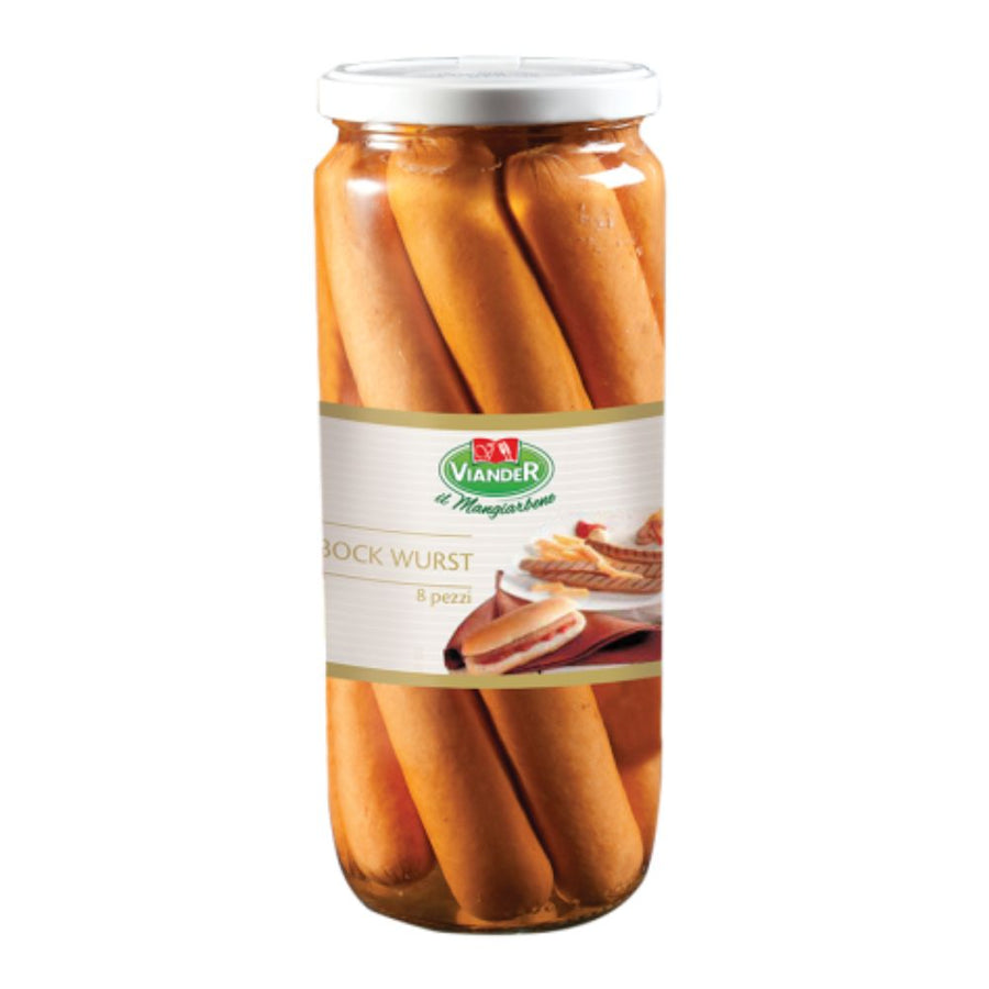 Confezione da 720g, wurstel affumicati da 90g Viander.