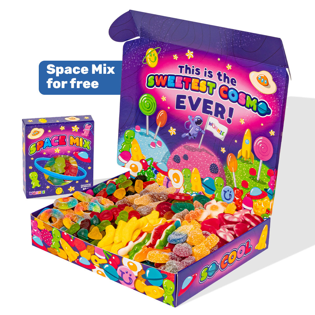 CandyVerse Édition Limitée par Wunnie, boîte de bonbons gélifiés à composer avec vos préférés