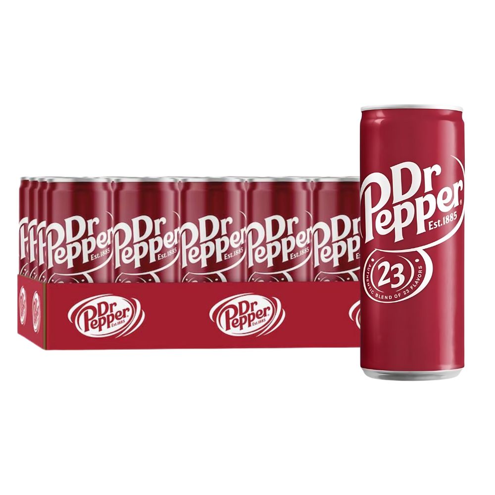 Dr Pepper, boisson fruitée de 330ml (paquet de 24)