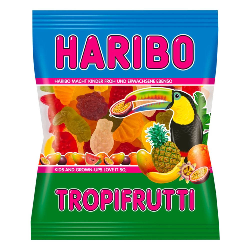 Haribo Tropifrutti, bonbons gélifiés aux fruits tropicaux de 175g