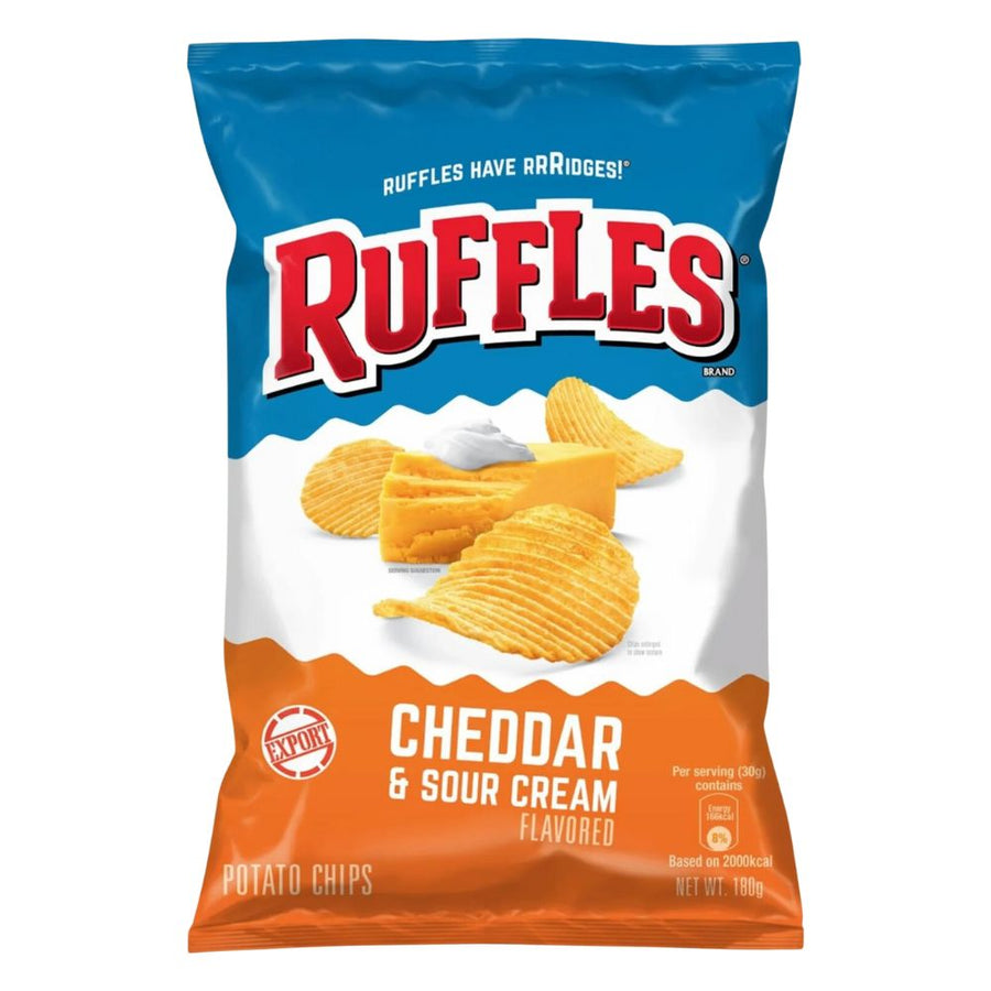 Confezione da 184g di Ruffles cheddar e panna acida