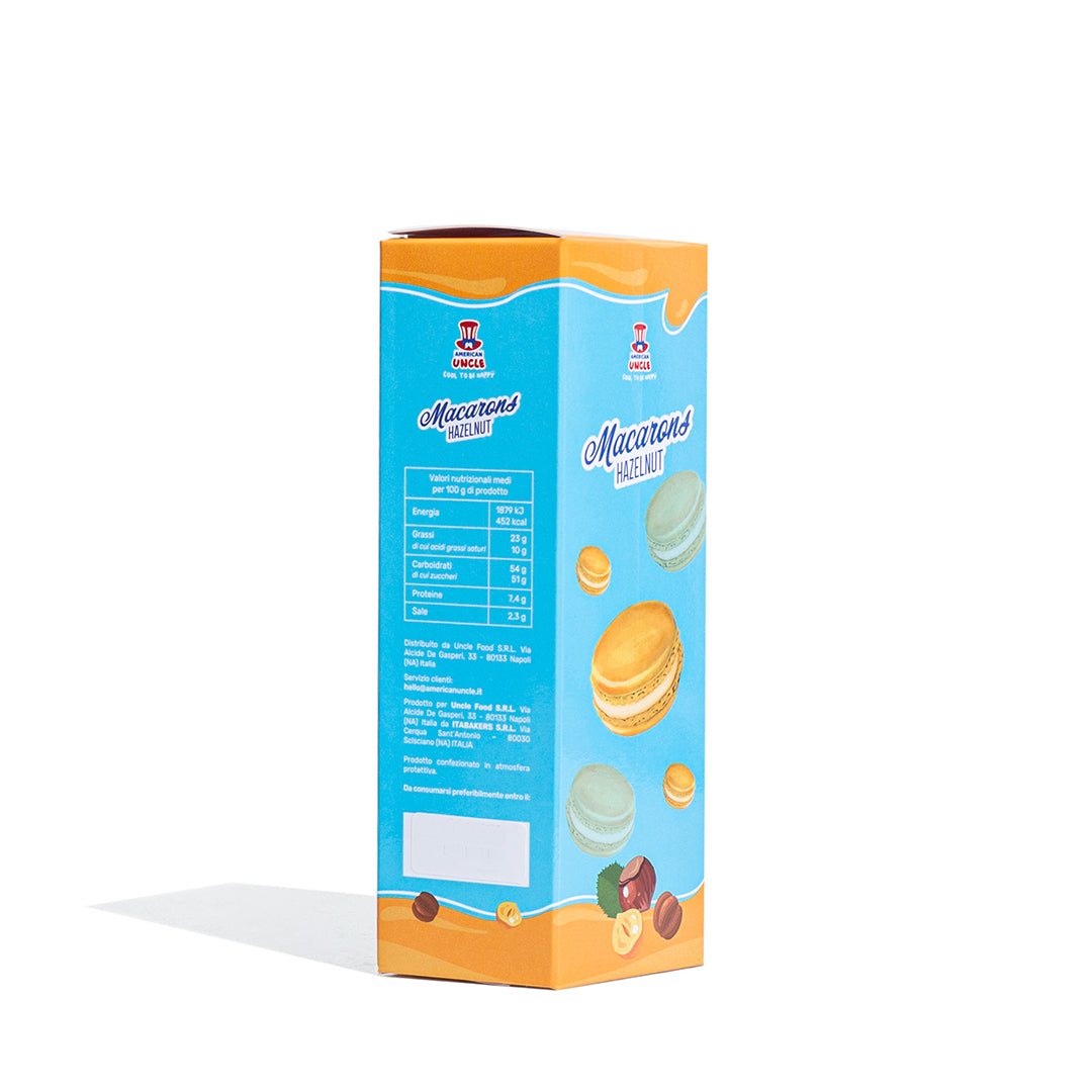 American Uncle Macarons Noisette, meringues aux amandes fourrées de crème aux noisettes de 78g
