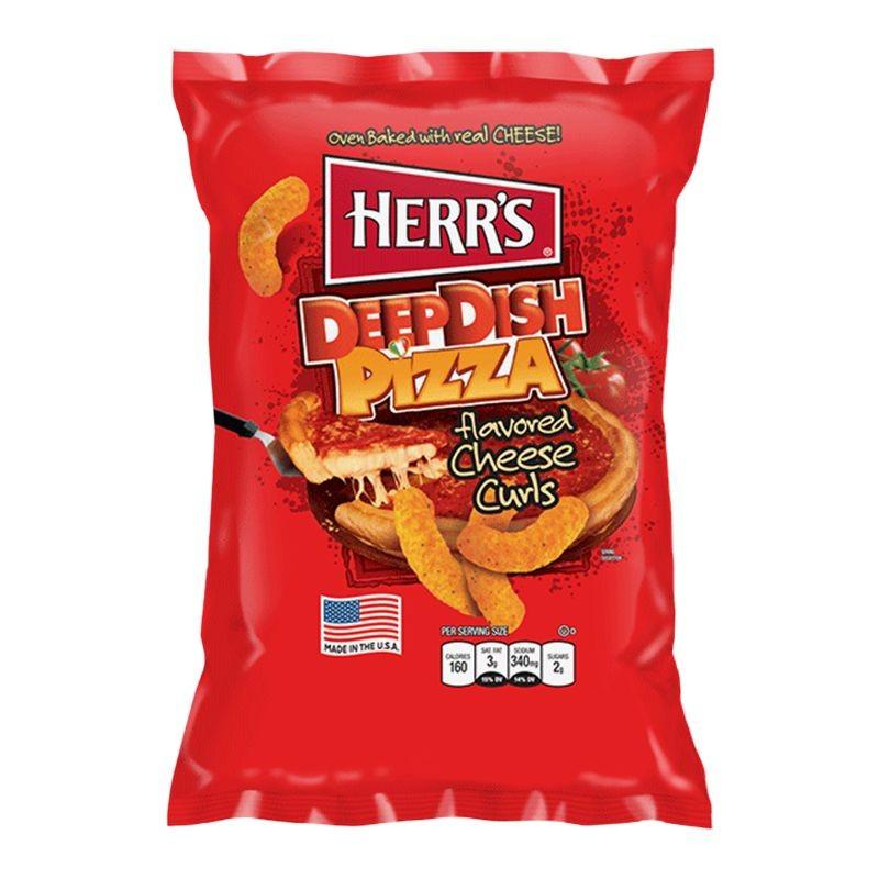 Herr's Deep Dish Pizza Cheese Curls Big Pack, patatine al gusto pizza nel formato maxi (1954237513825)