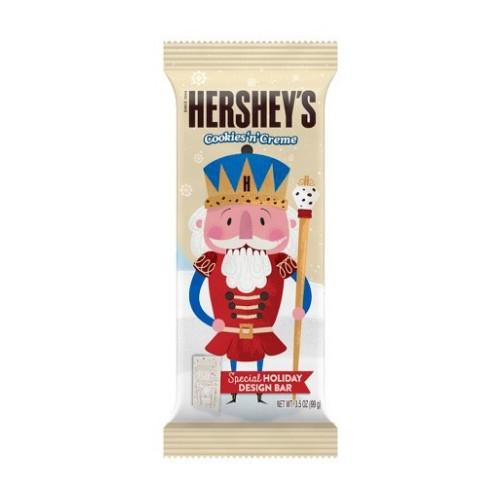Hershey's Cookies'n'Creme Special Holiday Design Bar, barretta al cioccolato bianco con cookies da 99g (1954211823713)