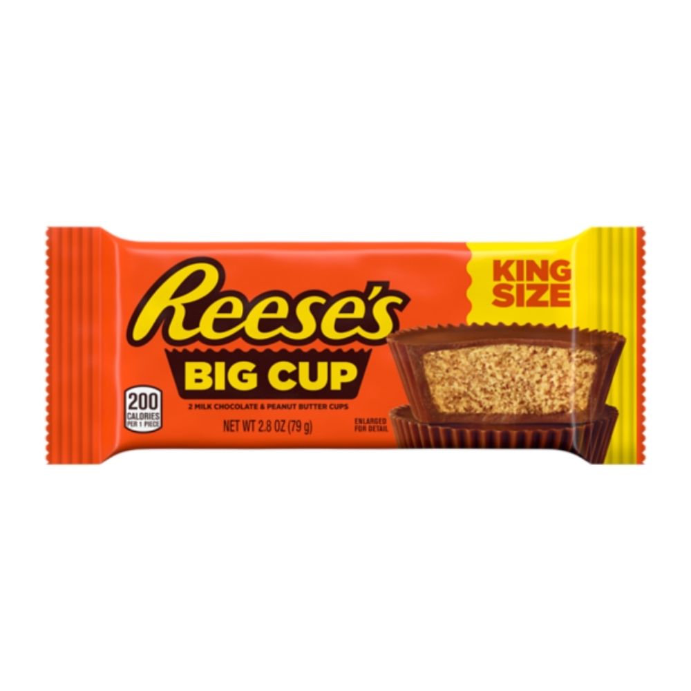 Reese's Big Cup King Size, tasses au beurre de cacahuète avec morceaux de cacahuètes de 79g