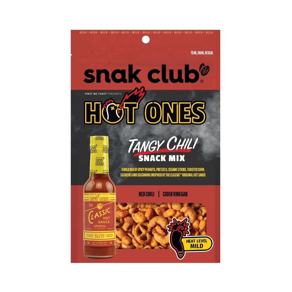 Snack club Hot Ones Chili Piquant Snack Mix, fruits secs et piment rouge de 57g 