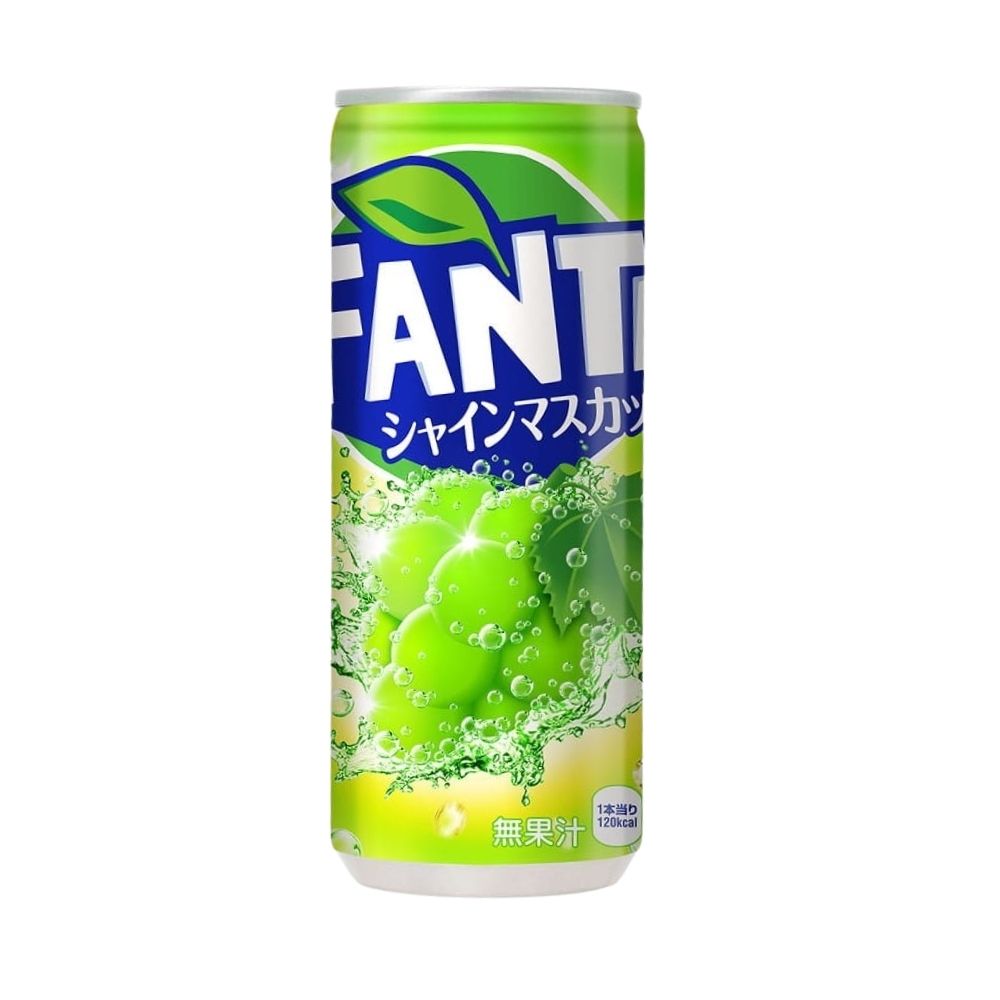 Fanta Shine Muscat Can Japan, boisson gazeuse au goût de raisin de 250ml 