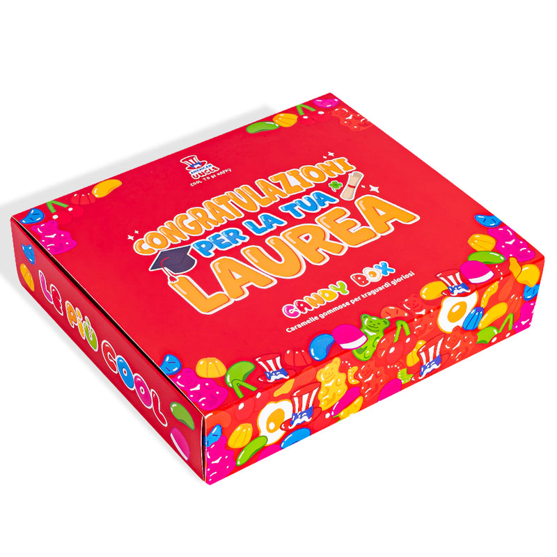 Candy box "Congratulazioni per la tua laurea", boîte de bonbons gélifiés à composer avec les préférées du diplômé