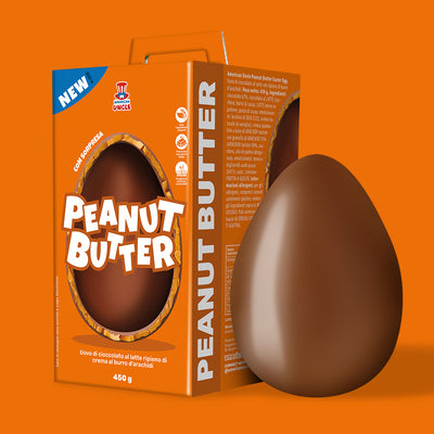 American Uncle Peanut Butter Easter Egg, œuf de Pâques en chocolat au lait rempli de crème au beurre d'arachide de 450 g 