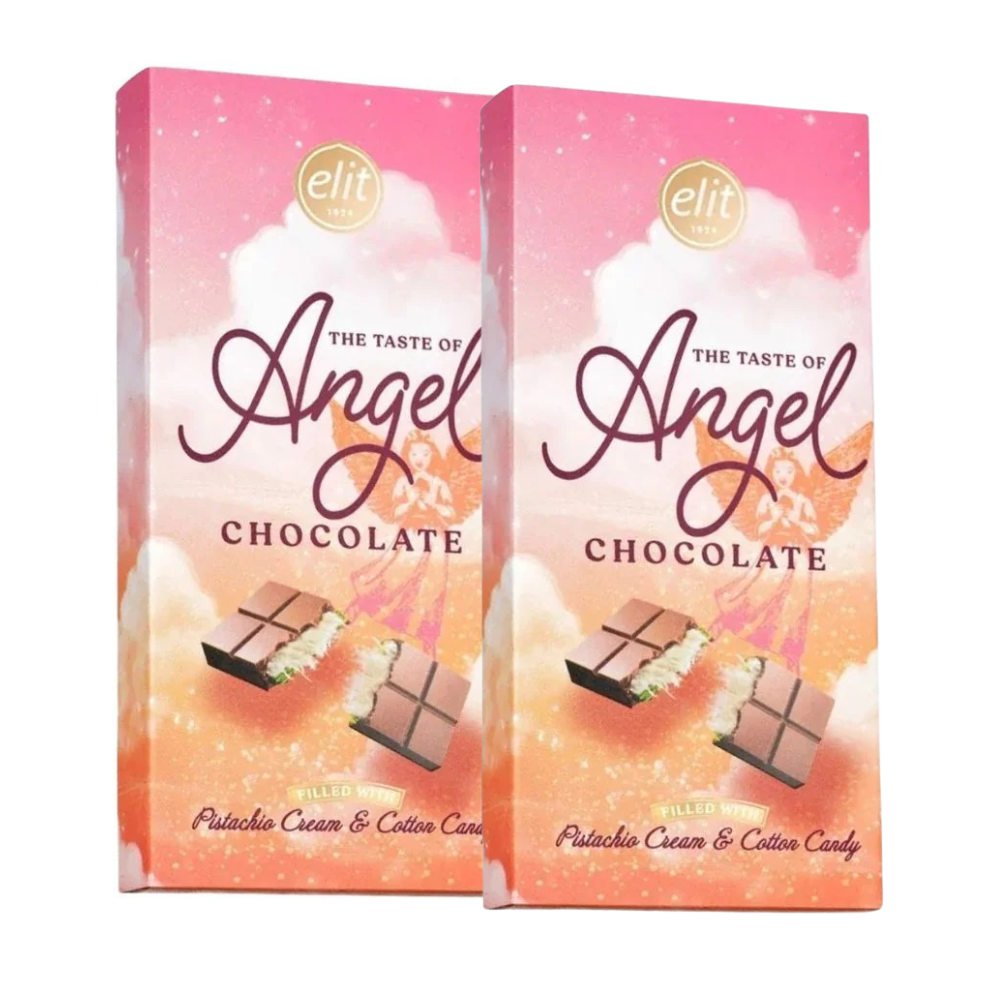 2x Noesis Angel Hair, chocolat Ruby fourré de pismaniye à la grenade et crème de pistache de 75 g 