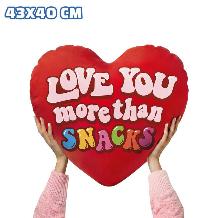 Valentine’s Heart XL, coussin en forme de cœur avec 30 snack douceurs sucrées et salées surprises 