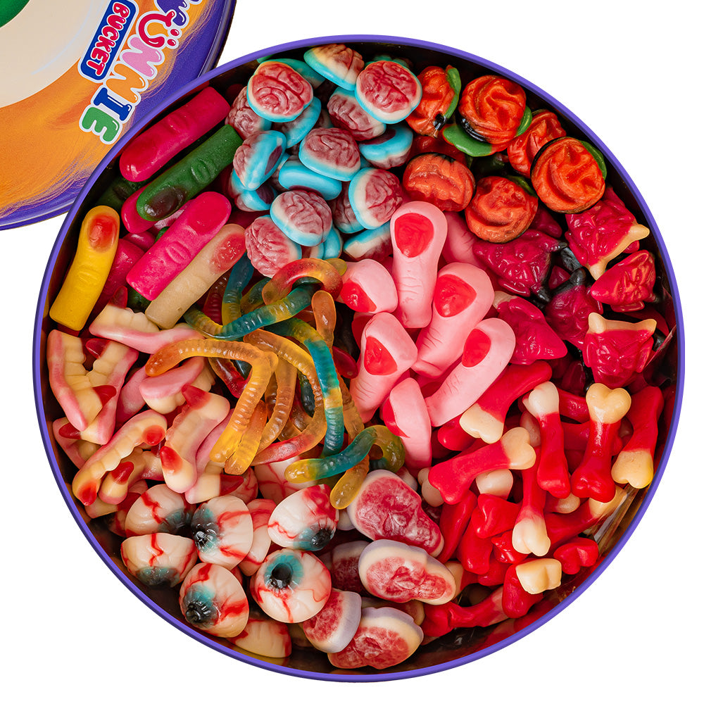 Wunnie Bucket "Joyeux Halloween", boîte de bonbons gélifiés de 3kg à composer avec vos saveurs préférées 