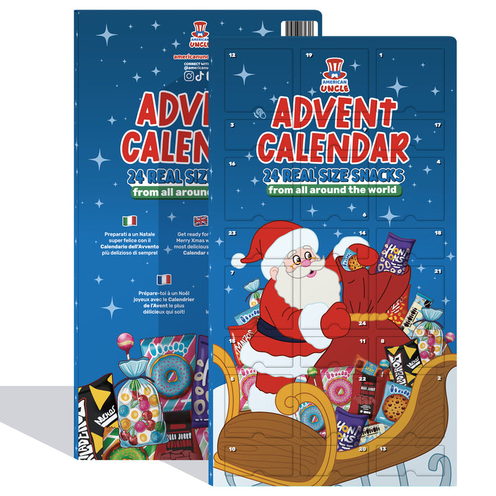 [SANS GLUTEN] Calendrier de l'Avent XXL, boîte de 24 snack SANS GLUTEN douceurs et salés surprises en taille réelle 