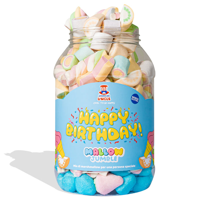Mallow Jumble “Joyeux Anniversaire”, pot de marshmallow à composer avec vos saveurs préférées 