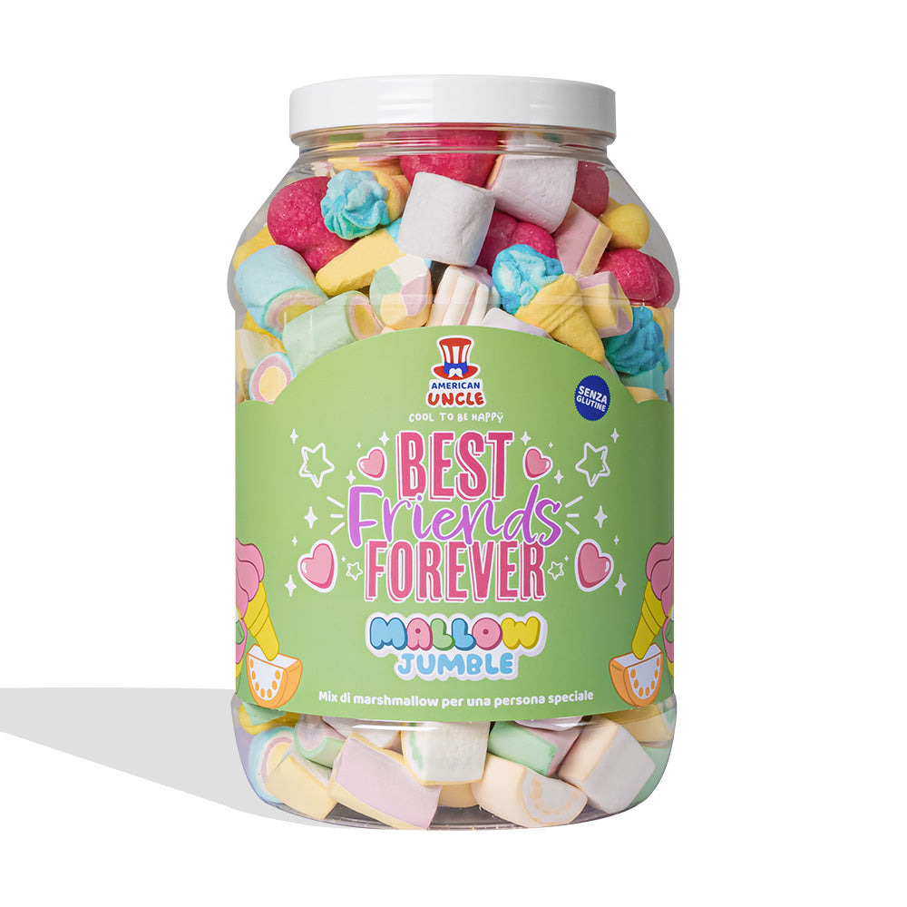 Mallow Jumble “Meilleurs amis pour toujours”, pot de marshmallow à composer avec vos goûts préférés 
