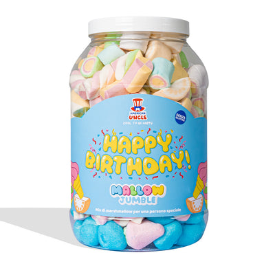 Mallow Jumble “Happy Birthday”, bocal de marshmallows à composer avec vos saveurs préférées