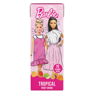 Confezione di 200ml di succo di frutta tropicale Barbie.