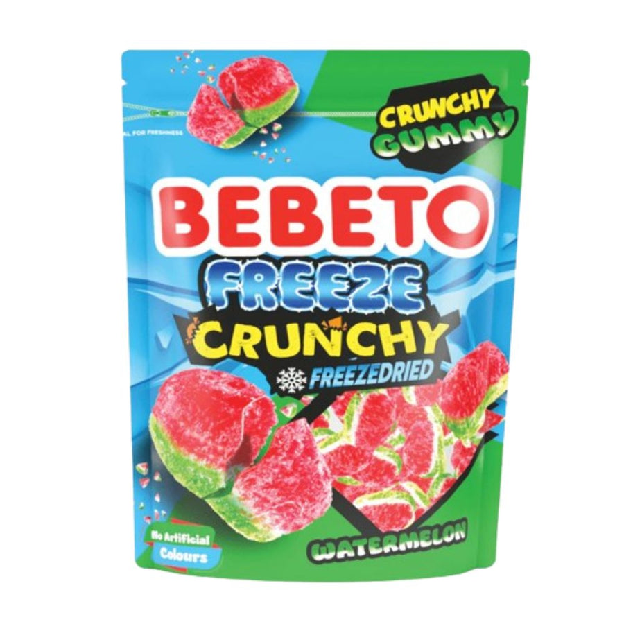 Confezione da 35g, caramelle gommose al gusto anguria liofilizzate Bebeto.