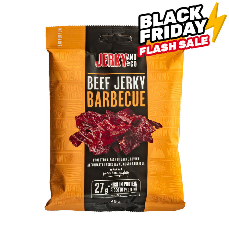 Jerky and Go Beef Jerky Barbecue, viande de bœuf séchée au goût barbecue de 45g