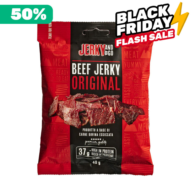 Jerky and Go Beef Jerky Original, viande de bœuf séchée de 45g