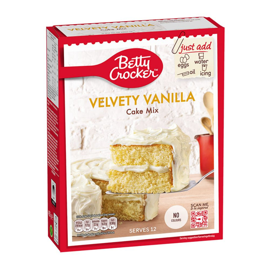 Confezione da 425g di preparato per torta morbida alla vaniglia Betty Crocker Velvety Vanilla Cake