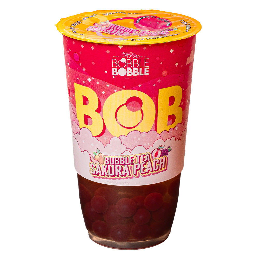 Bob Bubble Tea Sakura Peach, bubble tea au goût de pêche et litchi de 360ml 