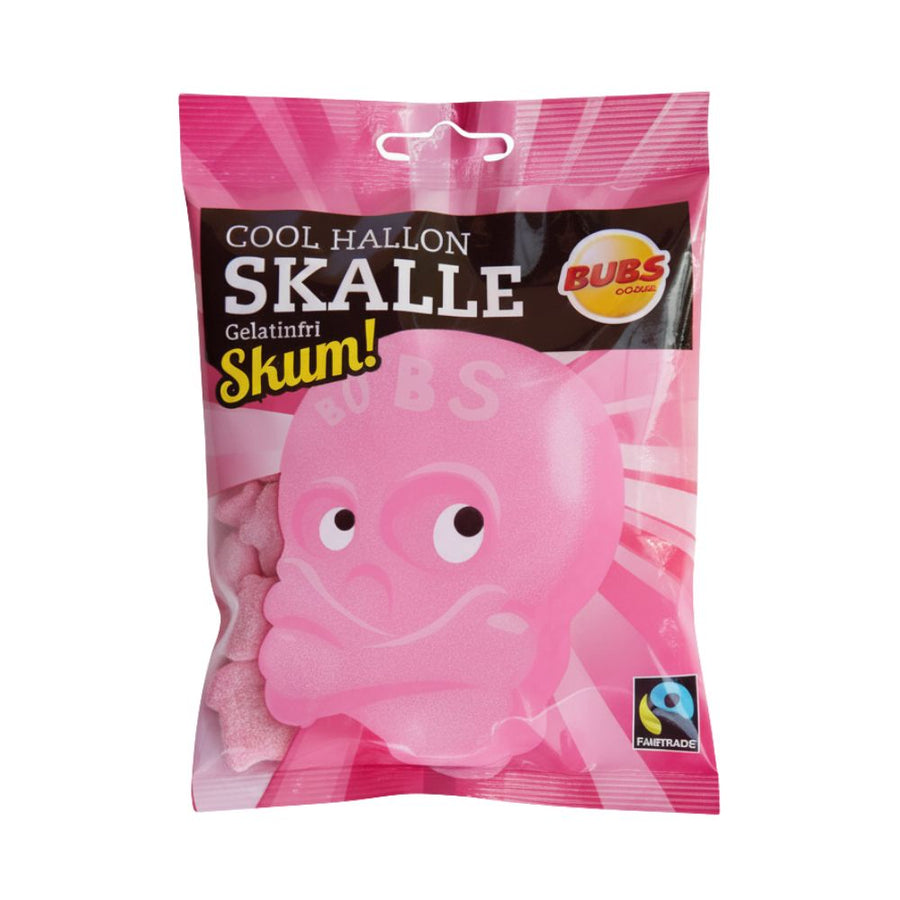 Bubs Skalle Cool Raspberry, caramelle gommose al gusto di lampone da 90g.