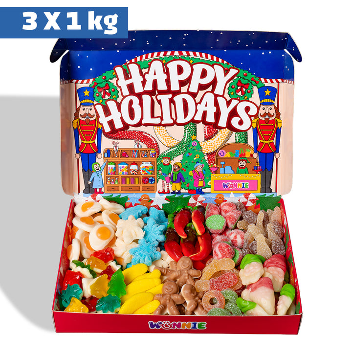 Wunnie box “Joyeuses Fêtes”, le Candy box à composer avec tes bonbons gélifiés préférés - 1 kg 