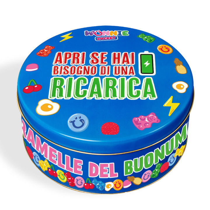 Wunnie Bucket "Ouvrez si vous avez besoin d'un rechargement", boîte de bonbons gélifiés à composer avec vos saveurs préférées - 3 kg 