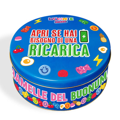 Wunnie Bucket "Apri se hai bisogno di una ricarica", boîte de bonbons gélifiés de 3kg à composer avec vos saveurs préférées