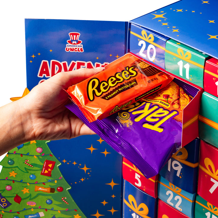 Calendrier de l'Avent Spécial 2024, boîte de +24 snack douceurs et salés surprises 