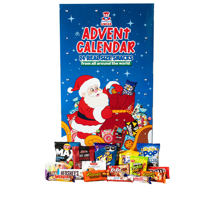 Calendrier de l'Avent XXL, boîte de 24 snack douceurs et salés surprises en taille réelle 