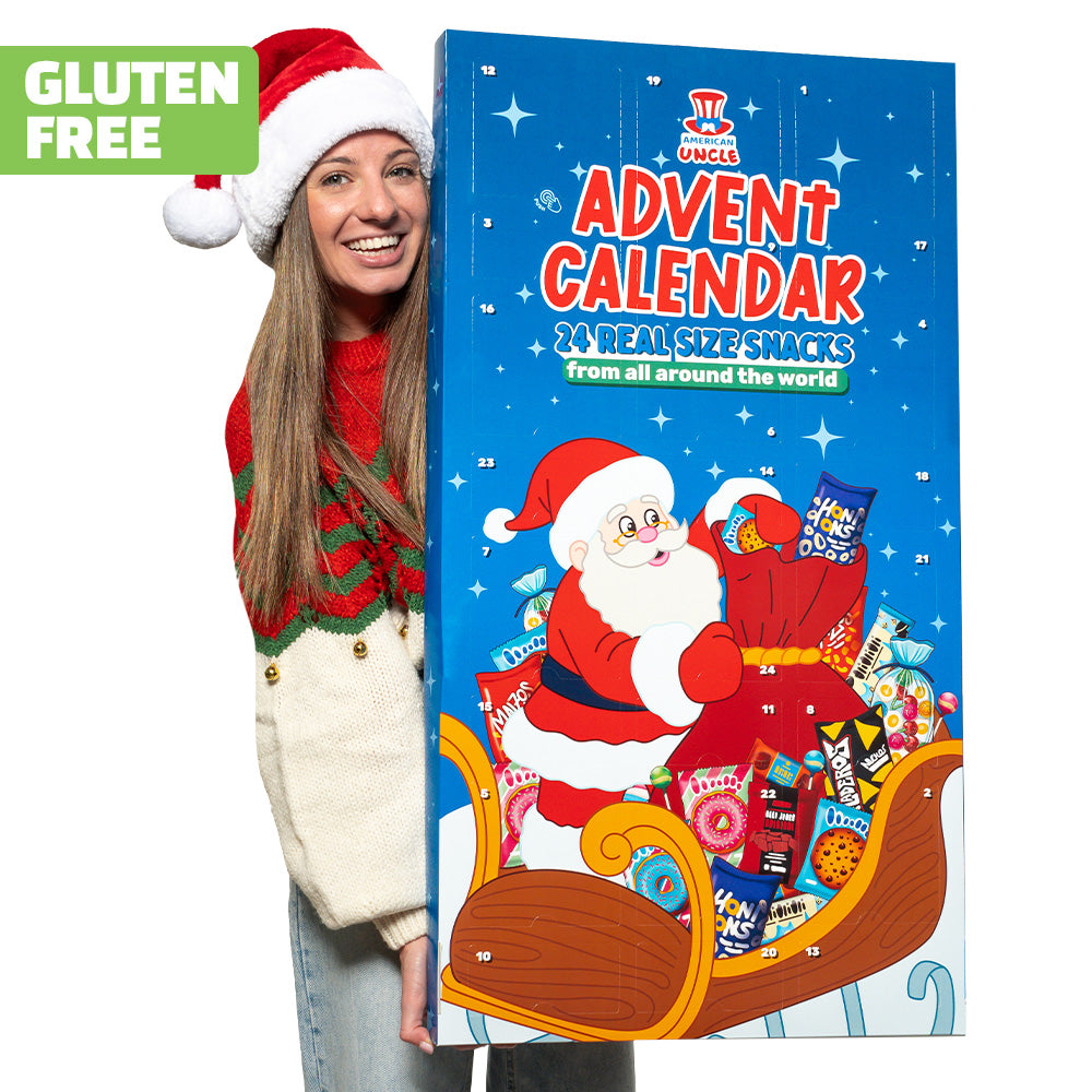 [SANS GLUTEN] Calendrier de l'Avent XXL, boîte de 24 snack SANS GLUTEN douceurs et salés surprises en taille réelle 