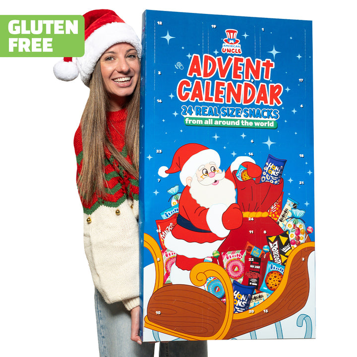 [SANS GLUTEN] Calendrier de l'Avent XXL, boîte de 24 snack SANS GLUTEN douceurs et salés surprises en taille réelle 