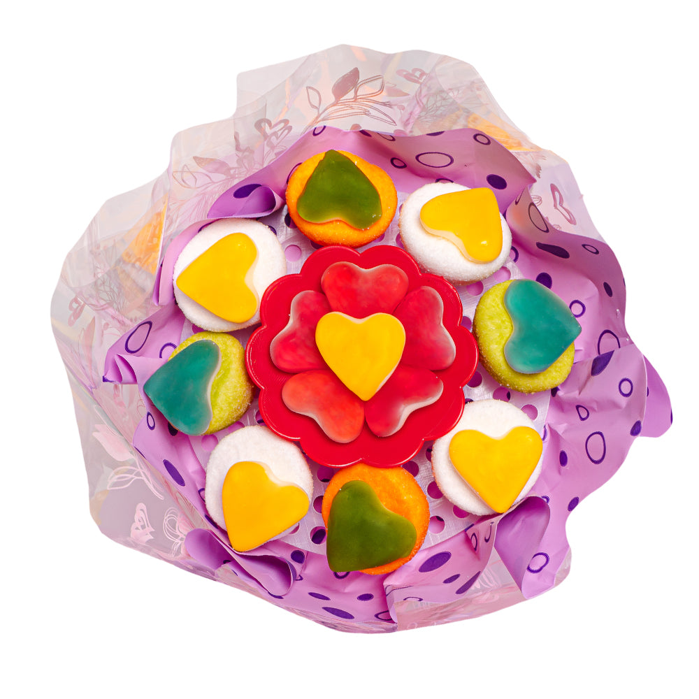 Wunnie Gummy Bouquet, bouquet de bonbons gélifiés et marshmallow assortis 162g 