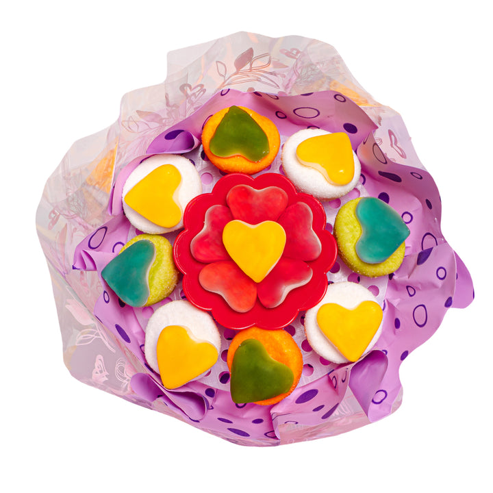 Wunnie Gummy Bouquet, bouquet de bonbons gélifiés et marshmallow assortis 162g 