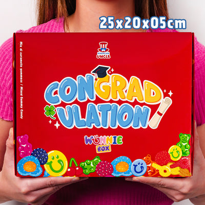 Candy box "Congratulazioni per la tua laurea", boîte de bonbons gélifiés à composer avec les préférées du diplômé