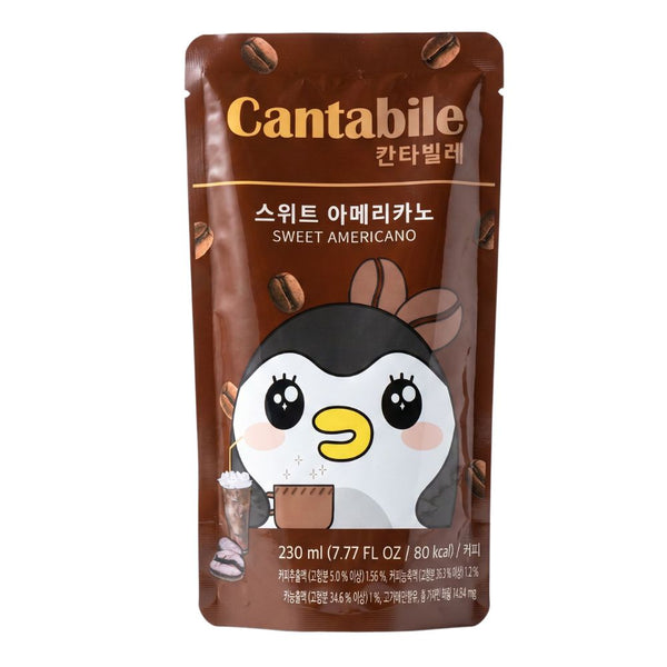 Cantabile Sweet Americano, boisson au goût de café noir sucré de 230 ml 