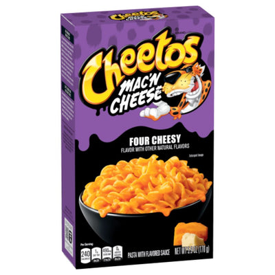 Confezione da 170g, pasta al gusto di quattro formaggi Cheetos.