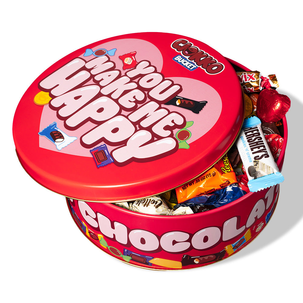 Ciokko Bucket “Tu me rends heureux”, boîte de chocolats de 1 kg à composer avec les saveurs préférées de ta moitié 