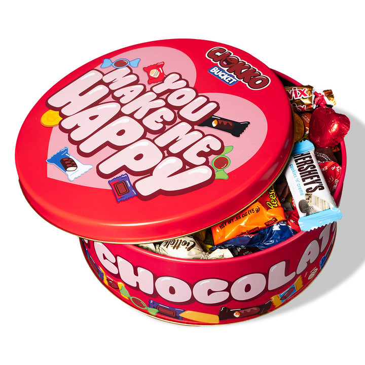 Ciokko Bucket “Tu me rends heureux”, boîte de chocolats de 1 kg à composer avec les saveurs préférées de ta moitié 