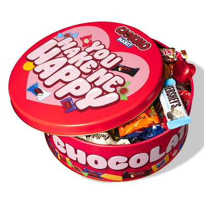 Ciokko Bucket «Tu me rends heureux», boîte de chocolats de 1 kg à composer avec les saveurs préférées de votre moitié 