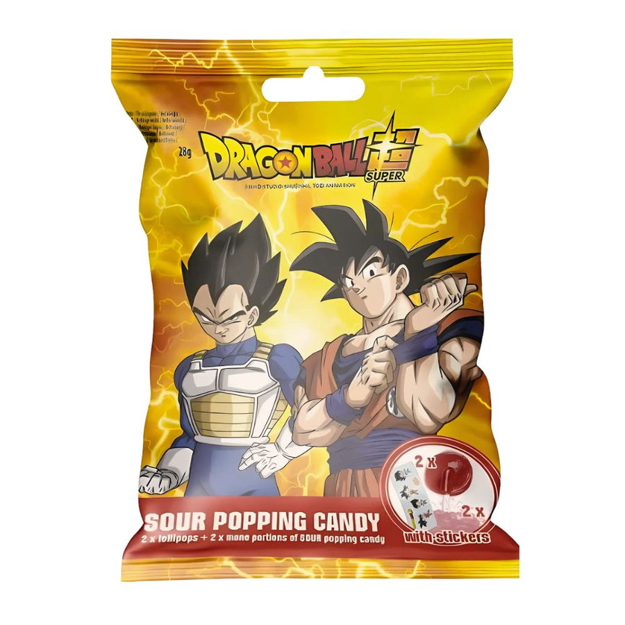 Dragon Ball Sour Popping Candy, lecca lecca al gusto di fragola da 28g.