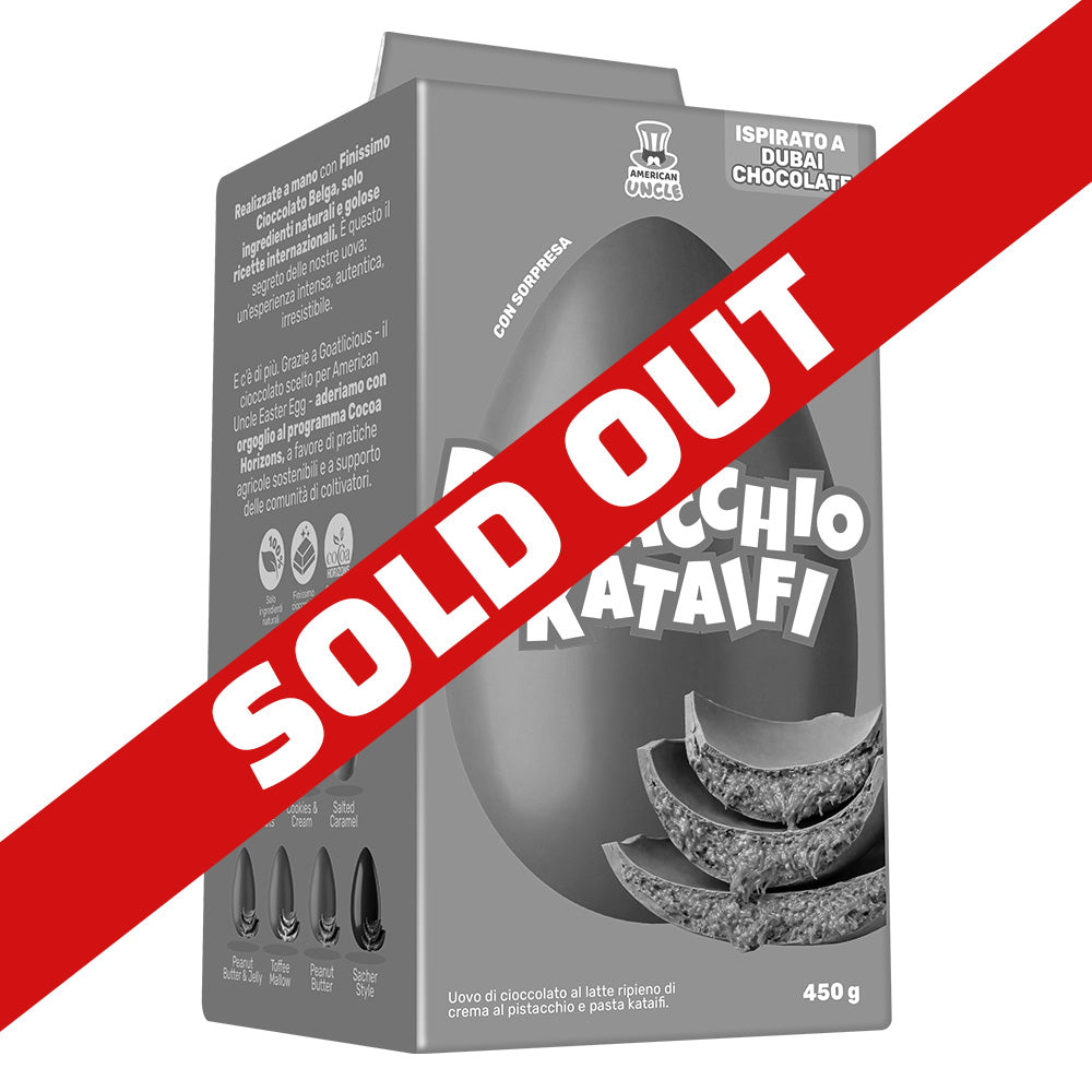 AU Pistache & Kataifi Œuf de Pâques, œuf de Pâques en chocolat au lait fourré à la crème de Pistache et Kataifi de 450 g 