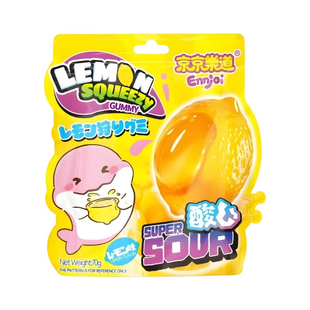 Ennjoi Lemon Squeezy Gummy, bonbons gélifiés au goût de citron de 70 g 