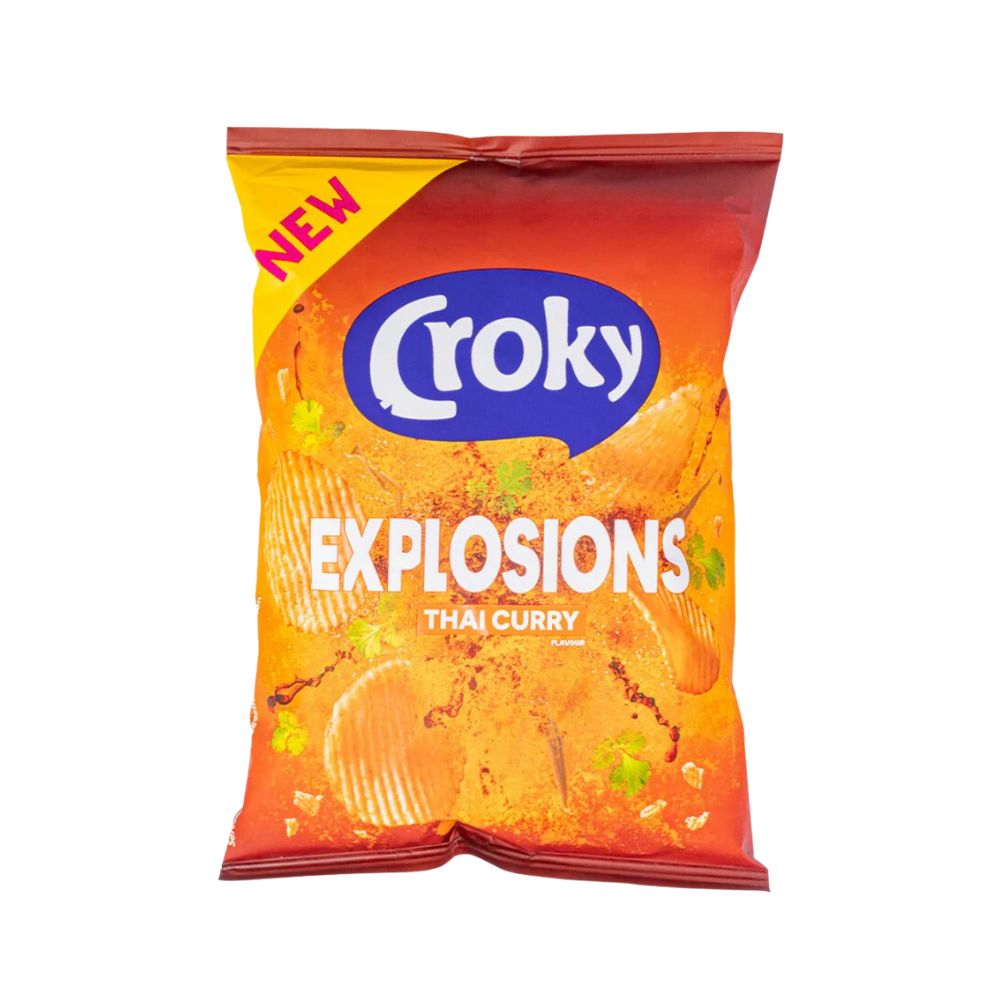 Croky Thai Curry Explosions, chips au curry de 40g 