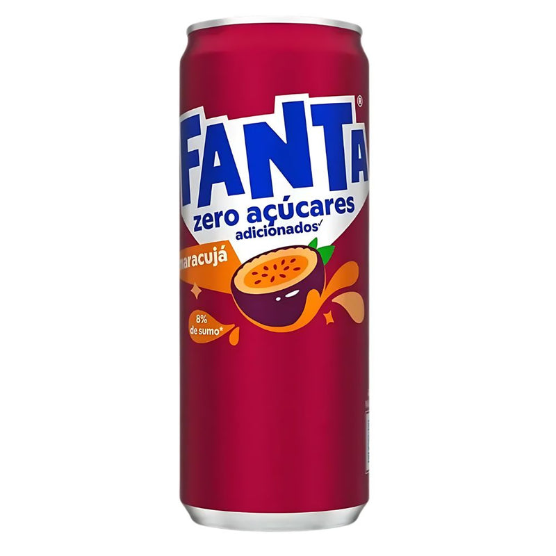 Confezione da 330ml di bibita al gusto di maracuja Fanta.