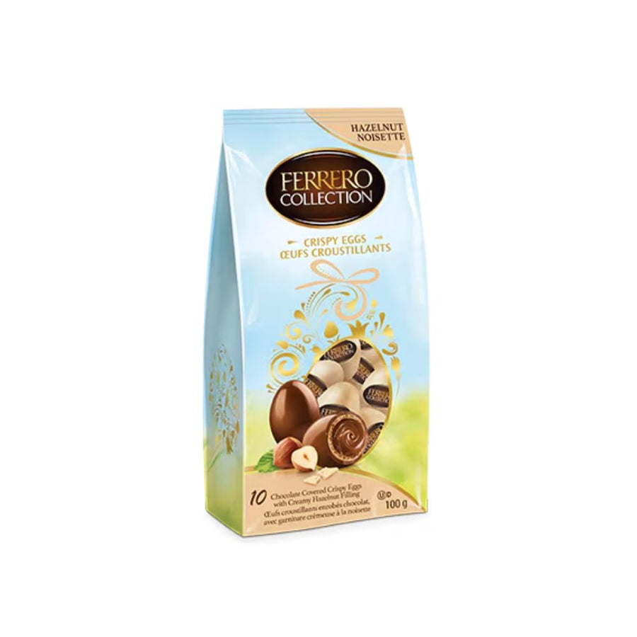 Ferrero Collection Crispy Eggs Hazelnut, cioccolato al latte con wafer ricoperto e ripieno cremoso alla nocciola da 100g